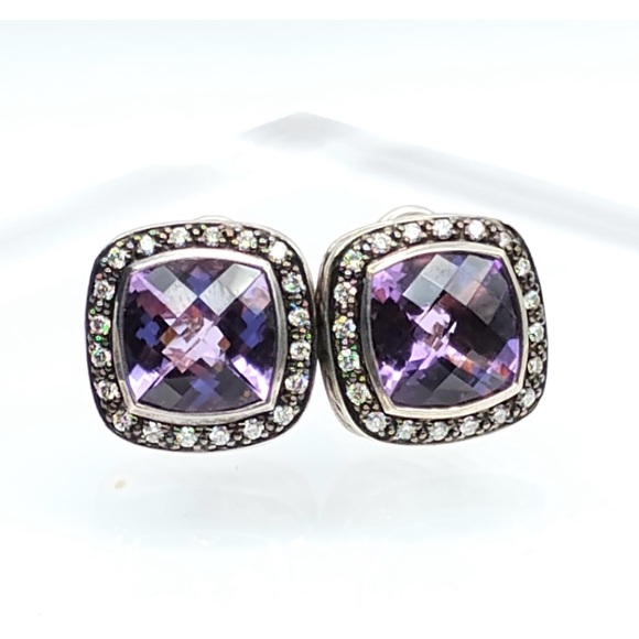 David Yurman Jewelry - David Yurman Albion 11mm Amethyst Diamond Earrings  Moonlight Ice Collection.